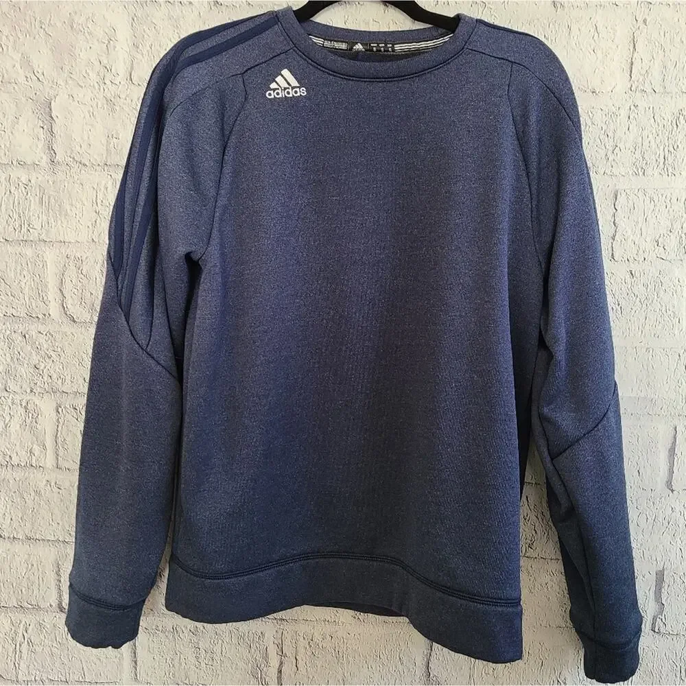 Adidas Essential Crew Men's Navy Blue Climawarm Sweatshirt SZ S